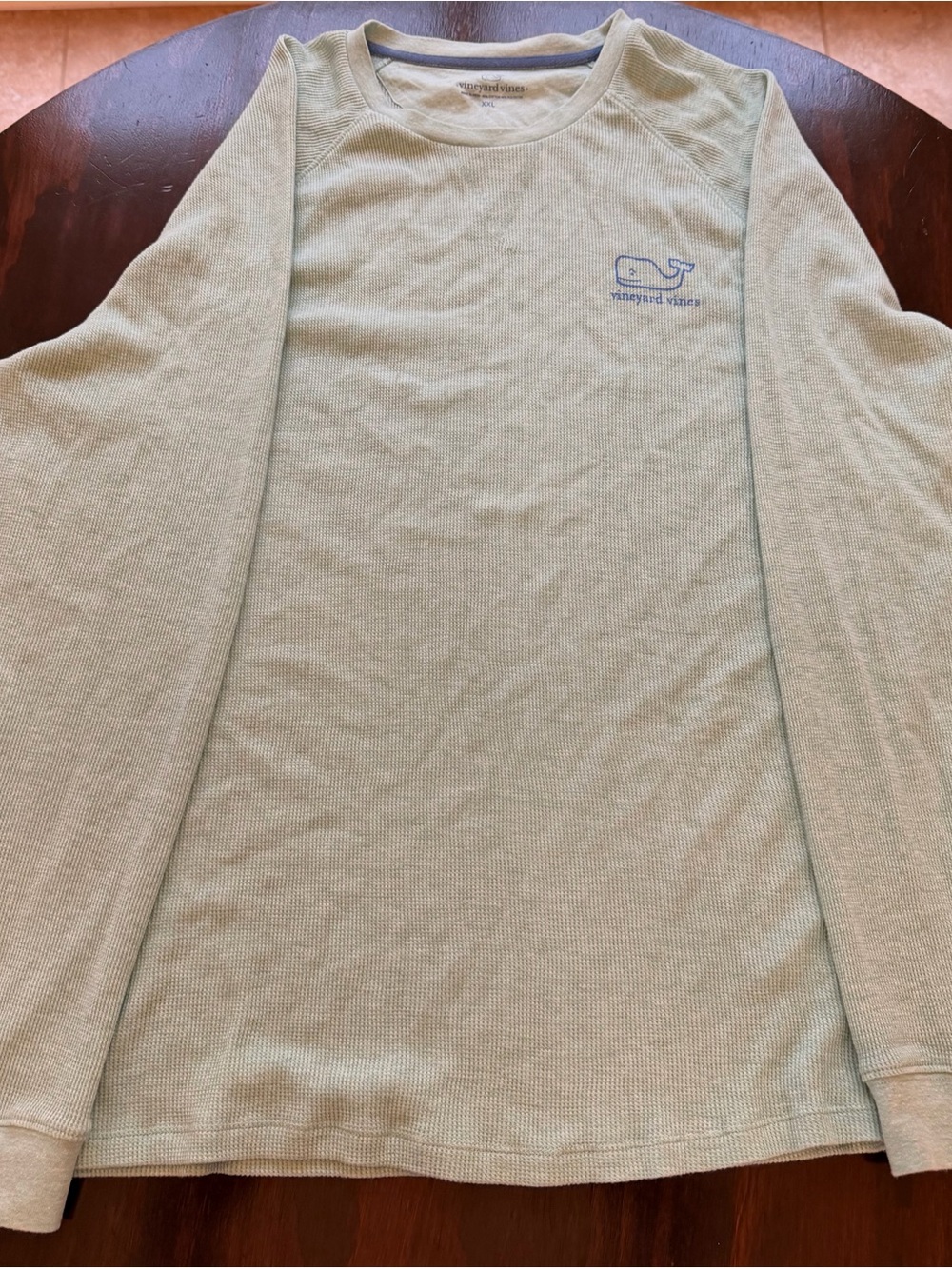 Vineyard Vines Men’s Mint Green Waffle Long-Sleeve Tee